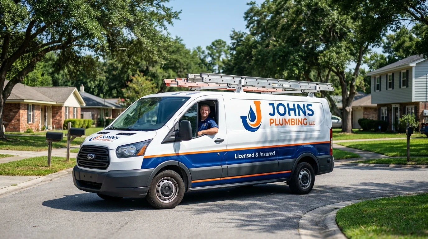 Johns Plumbing LLC service van in Grantsburg, WI