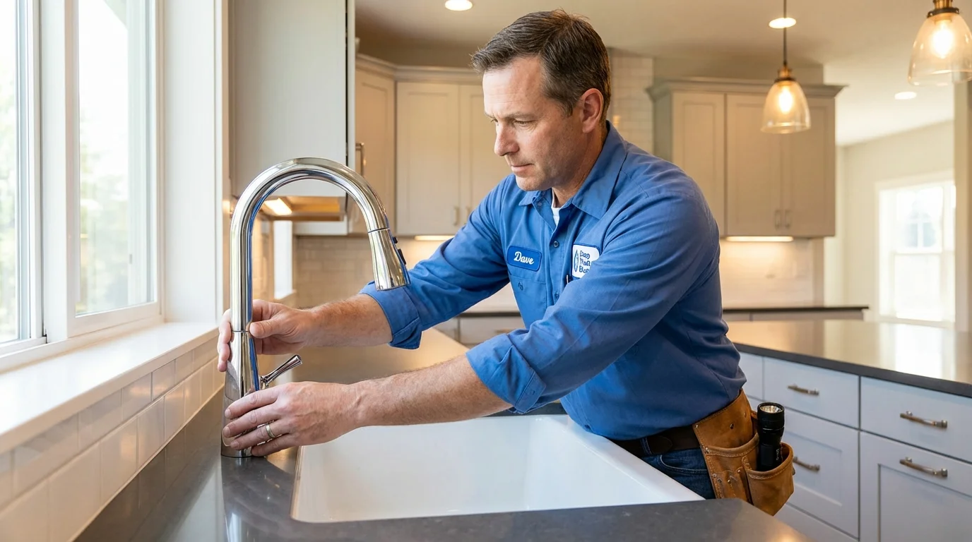 Kitchen faucet installation by Johns Plumbing LLC in Grantsburg