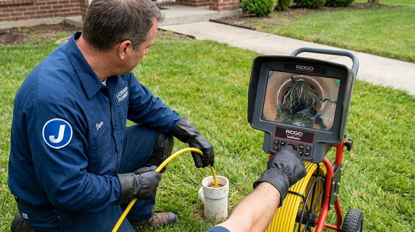 Sewer camera inspection being performed by Johns Plumbing LLC in Grantsburg